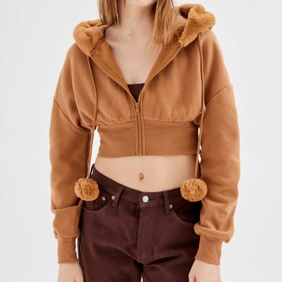 Urban Outfitters Tops - URBAN OUTFITTERS BDG Phoebe Faux Fur Hooded Jacket - NWT (L)